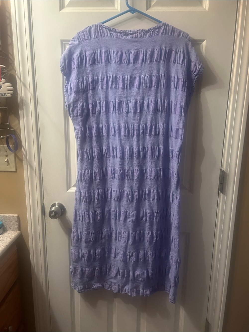 Flax Lavender Textured Short Sleeve Midi Dress - Picture 2 of 6